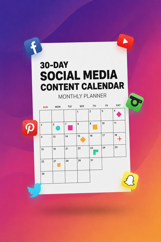 30-Day Social Media Content Calendar – Daily Post Ideas for Instagram, TikTok, Facebook & More