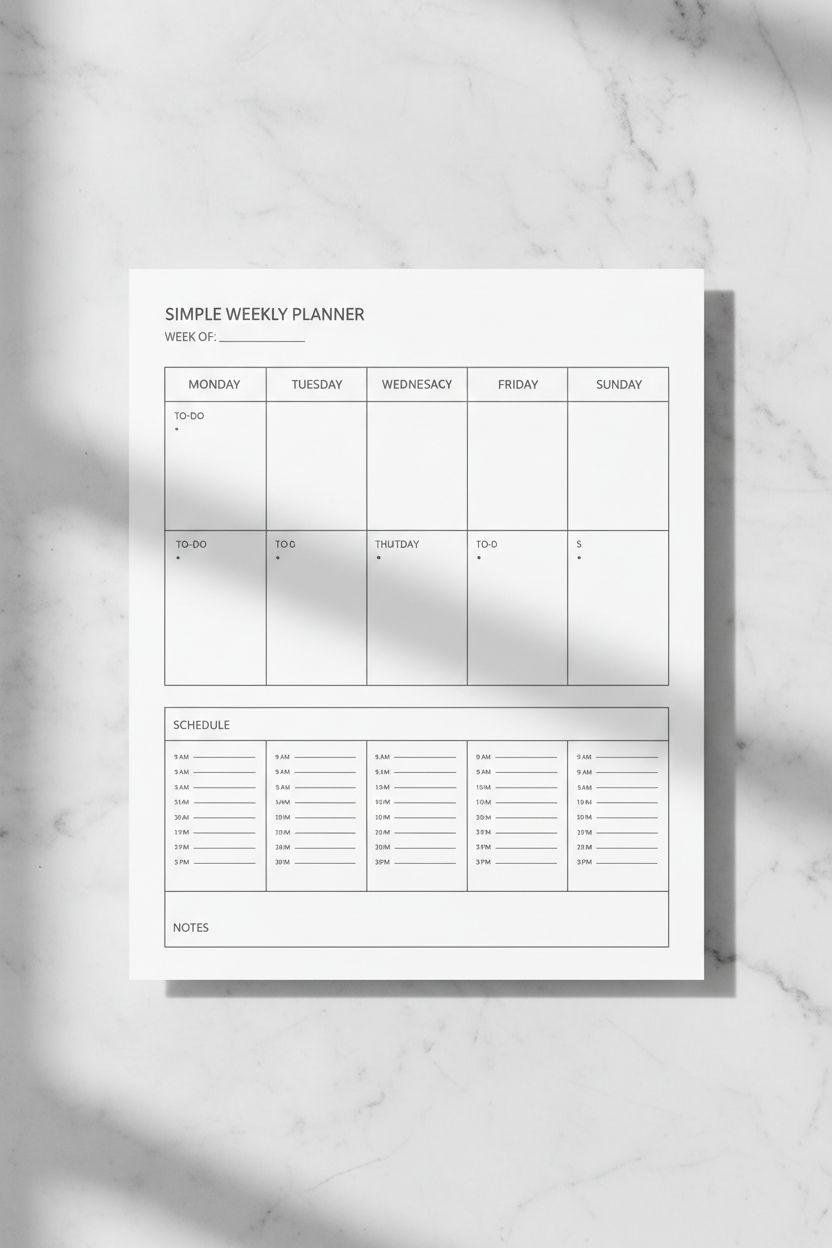 Weekly Digital Planner – Printable Organizer for Productivity & Goal Tracking