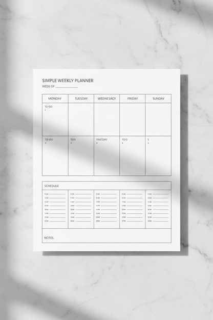Weekly Digital Planner – Printable Organizer for Productivity & Goal Tracking