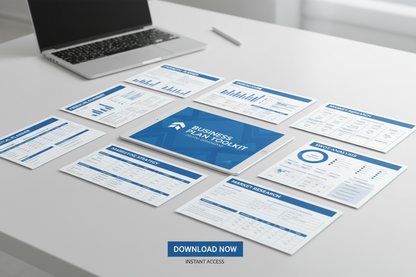 BusinessPlan Toolkit promotional banner with template pages